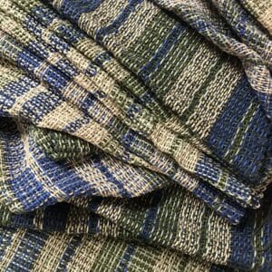 Woven Blue Green Fabric